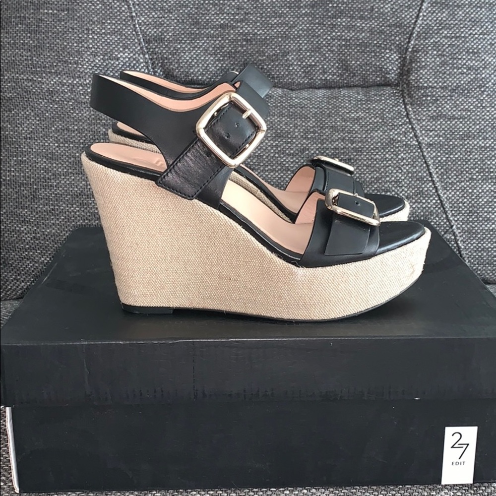 Naturalizer Wedge, Black Leather, US 5.5. NEW.
